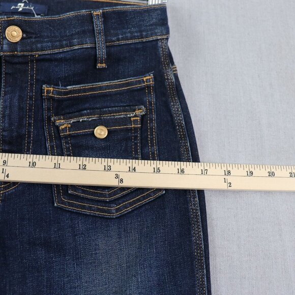 7 For All Mankind Denim Trouser Womens 27 In Y2K Retro Runaway Jeans *Raw Hem - Picture 10 of 12